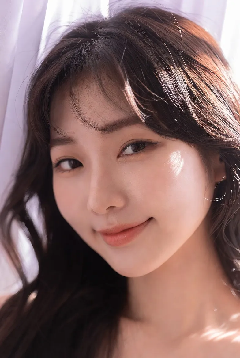 Mlada ženska s svežo pomladno pričesko in sijočim obrazom v naravni svetlobi